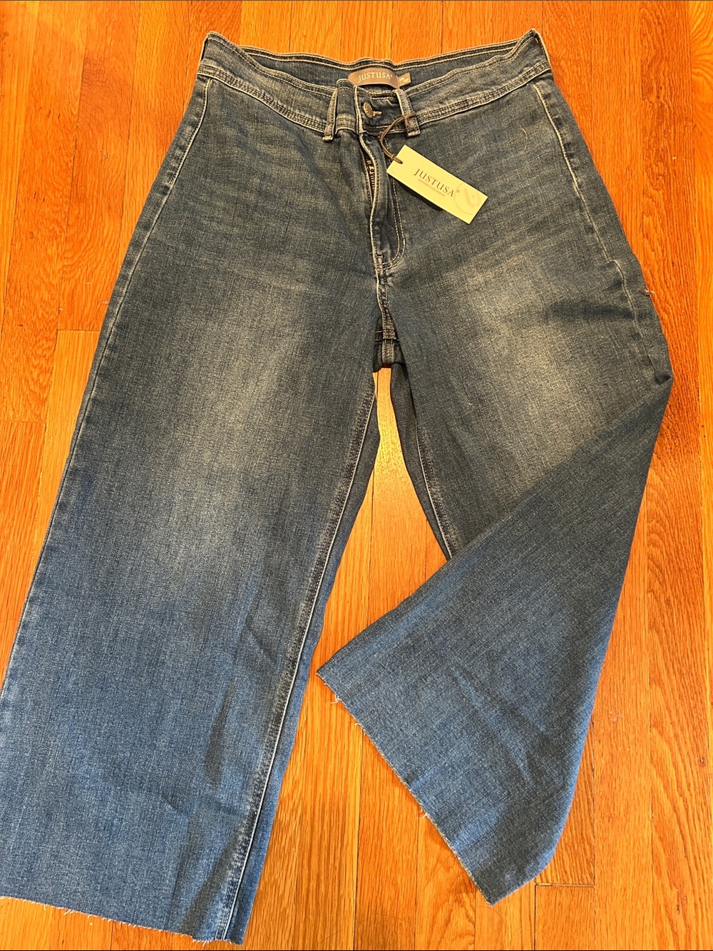 Just USA Women's Medium Blue Wide-Leg Flare Jeans